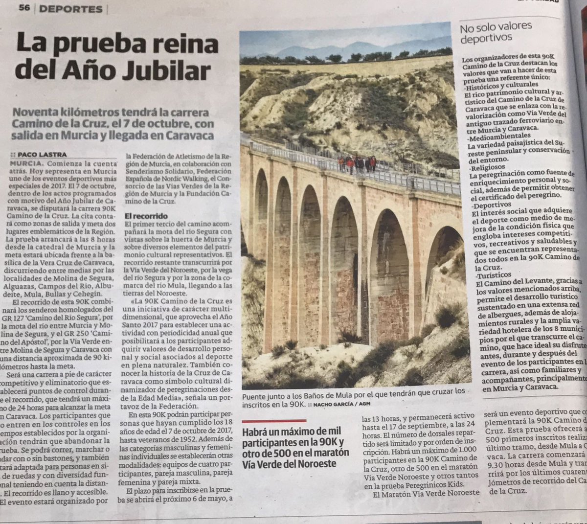 nnggcaravaca's tweet photo. La prueba reina del #AñoJubilar tendrá lugar el 7 de octubre, ' 90K Camino de la Cruz' #DescubreTuCamino #CaravacaAñoJubilar2017 @ppcaravaca https://t.co/gt3aJNK3Cq