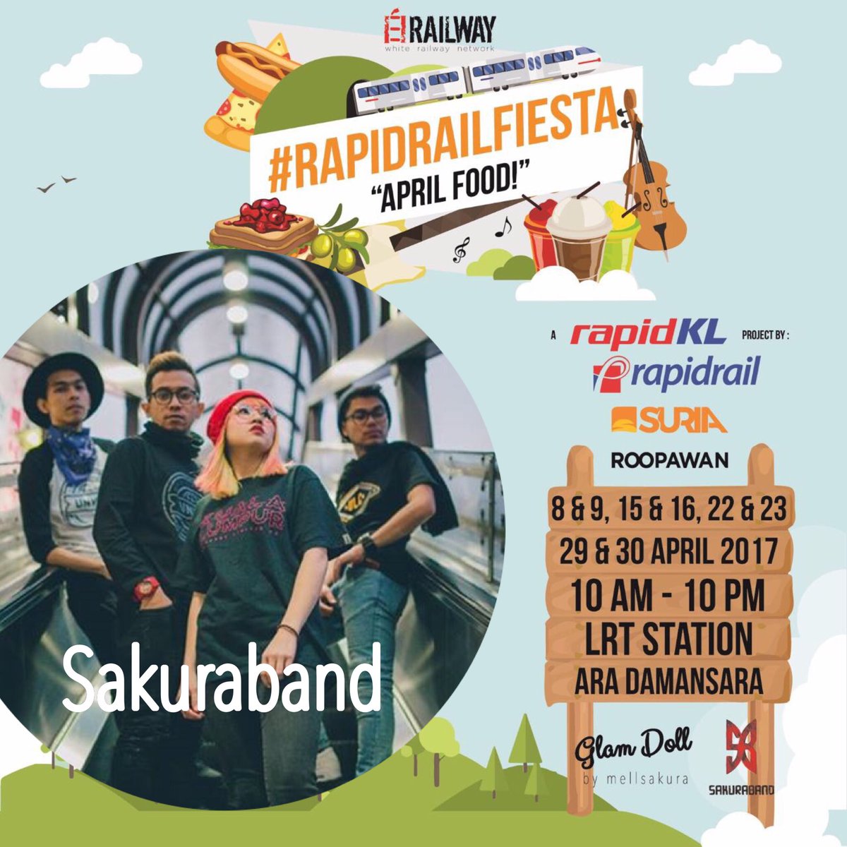 Come and join us! 🎉
Get a chance to meet your favorite artist! 🎉
Celebrity booth : <a href="/SakurabandMY/">Sakura Band</a> 
#rapidrailfiesta #rapidkl