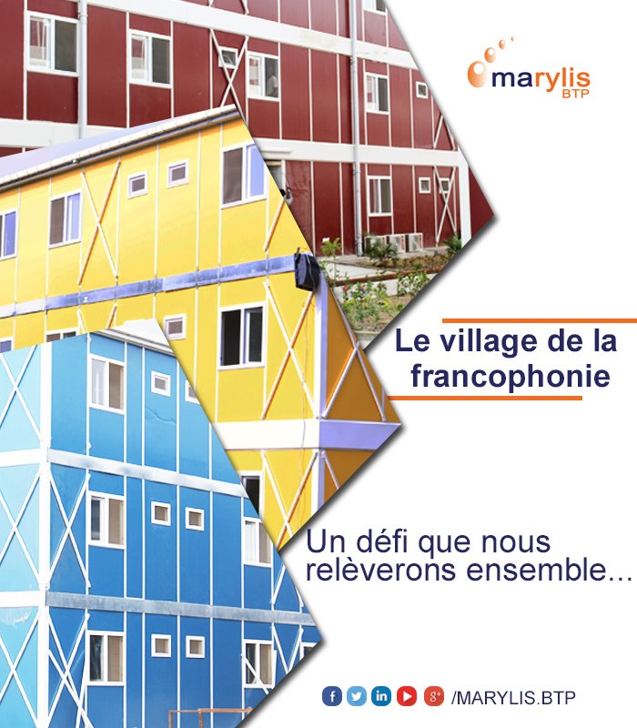 MARYLIS_BTP's tweet photo. Le village de la #francophonie est un défi que nous relèverons ensemble...
#SNEDAI #GETRAN #MARYLIS #BTP. https://t.co/AnBkngPbvo