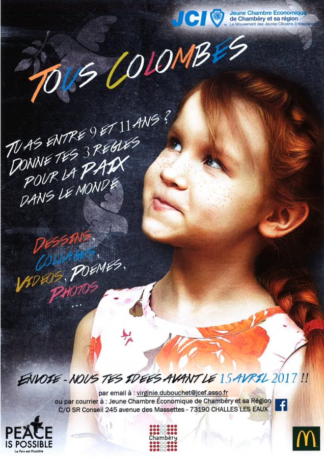 La #JCE_Chambery lance l'action  #TousColombes pour encourager la #Paix dans le Monde <a href="/JCE_France/">jce_france</a> #peaceispossible