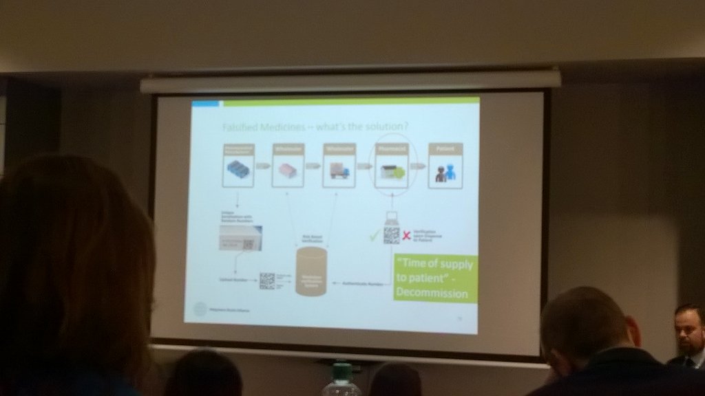 Lots of info on Falsified Medicines Directive at HUG meeting. Lots to do for ICT and a hard deadline of 9-Feb-2019.