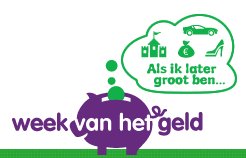 Onderweg naar PCBS De Warande voor gastles bank voor de klas in groep 6. Zin in! #week van het geld