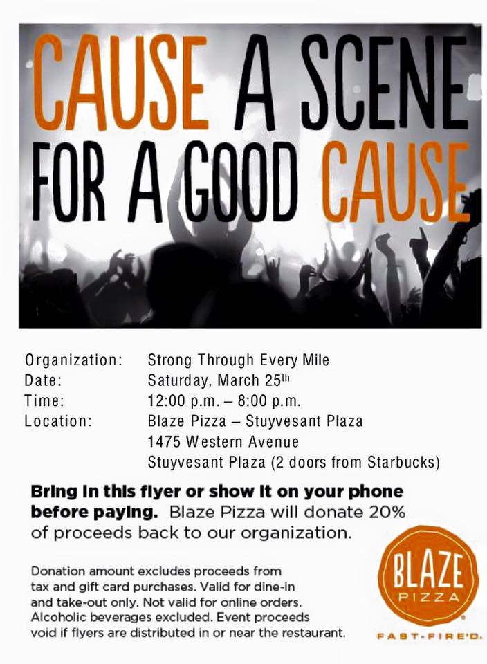 STEMRunning's tweet photo. Eat @BlazePizza Albany from 12-8 Saturday (3/25) and benefit STEM (share this photo when you pay). Can we get a retweet? And some pizza? https://t.co/HoAgus8jvN