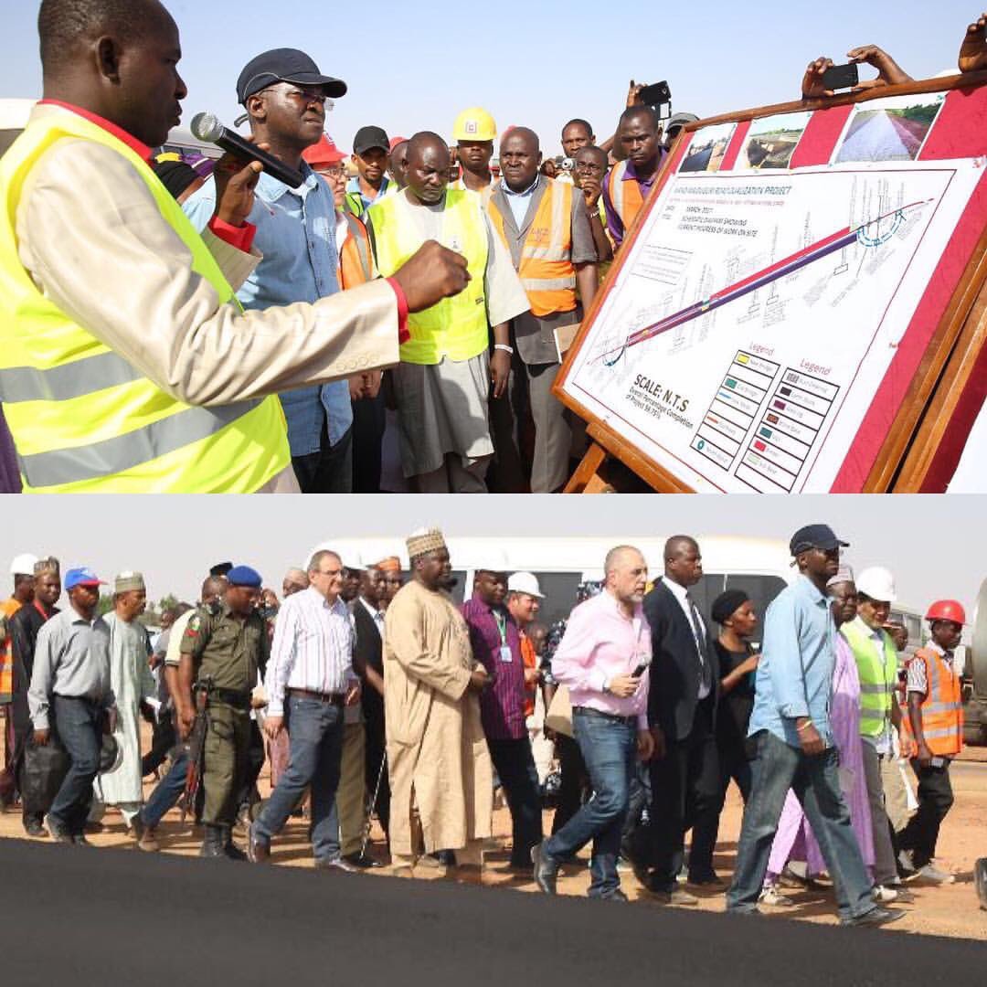 Oyo4APC's tweet photo. Minister of Power, Works &amp; Housing @tundefashola on a 3day tour of various ongoing Fed Govt projects in North-East Nigeria. #FasholaNETour https://t.co/UHBpTZimMi