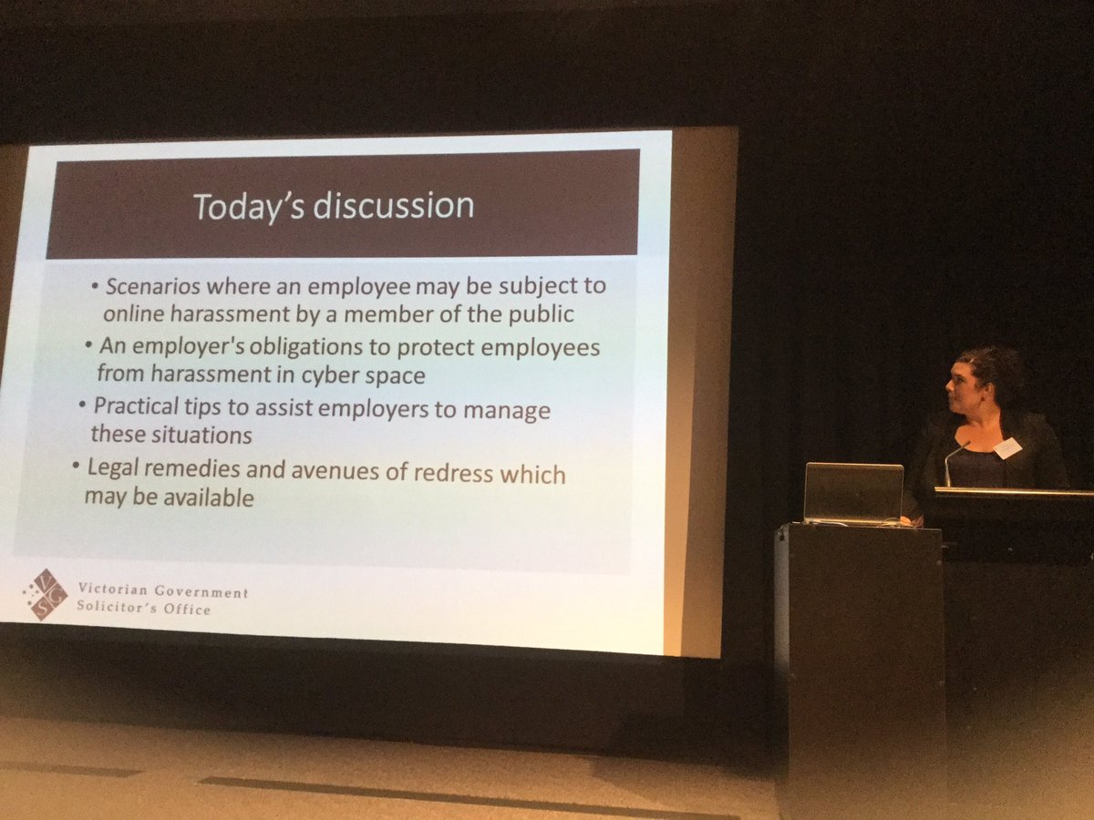 VicGovSolicitor's tweet photo. #vgsolive seminar today is talking about #socialmedia and keeping your #vps staff safe https://t.co/h6D8aKIe8s