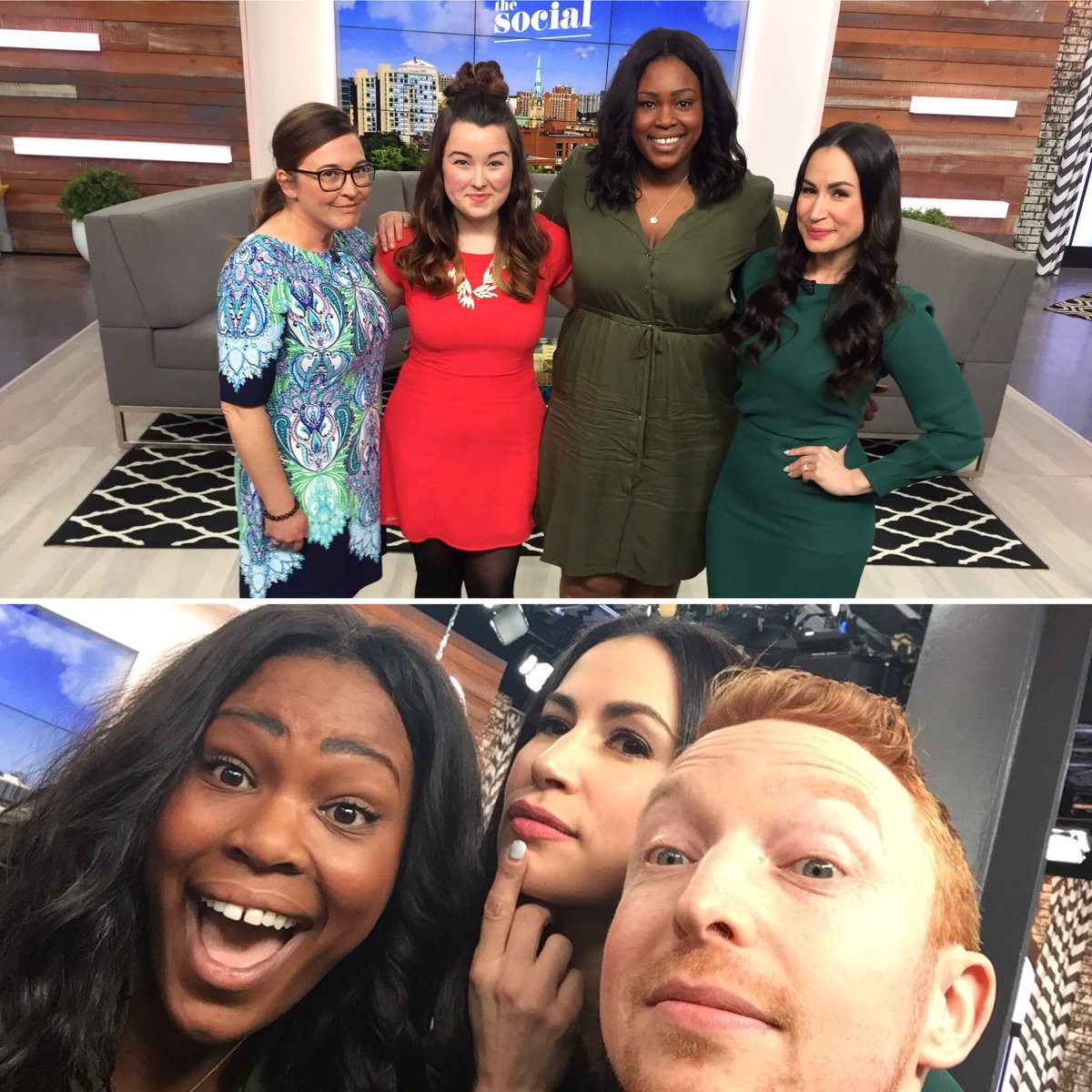 all__dai's tweet photo. Got to celebrate #InternationalHappinessDay w/ the @TheSocialCTV ! #ThankYou @jessieraeallen @cynthialoyst @melissagrelo and @LaineyGossip https://t.co/OZsertroll