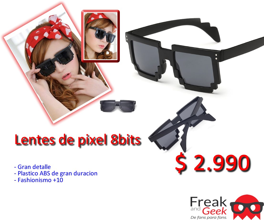 FreakandGeekCL's tweet photo. Lentes 8 bits a un precio único e irrepetible!!! https://t.co/UuLO2ljWE1 #LuchoJara #MichelleEstamosContigo #FunaAPiñera #ElChantaje https://t.co/BfAtfjTiq7