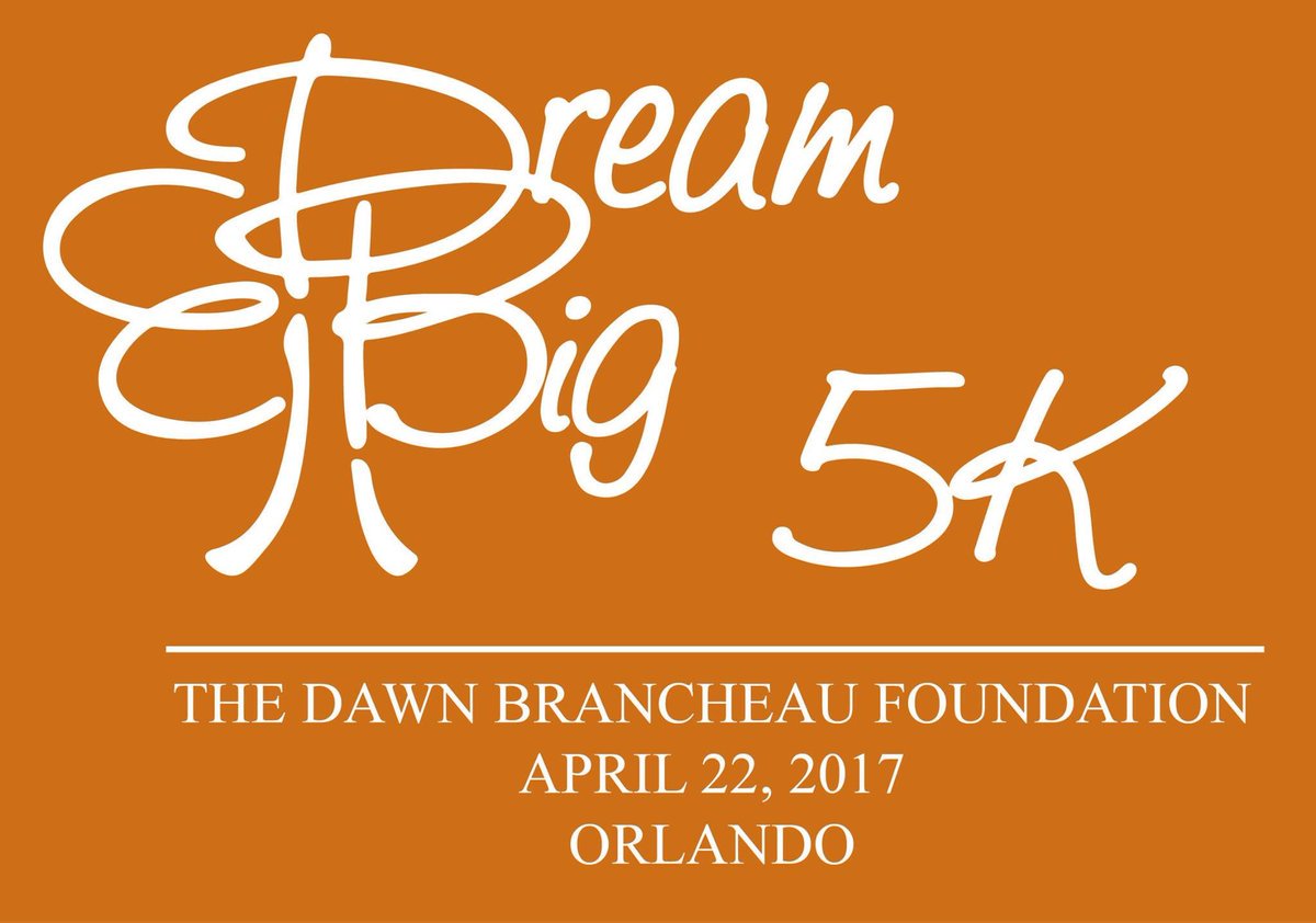 DawnsFoundation's tweet photo. Please join us April 22 for our 7th annual Dream Big 5k - https://t.co/XFSopmwaFn 
#charity #5k #DreamBig #SeaWorld #orlando #dawnbrancheau https://t.co/0NRkdMDUEQ