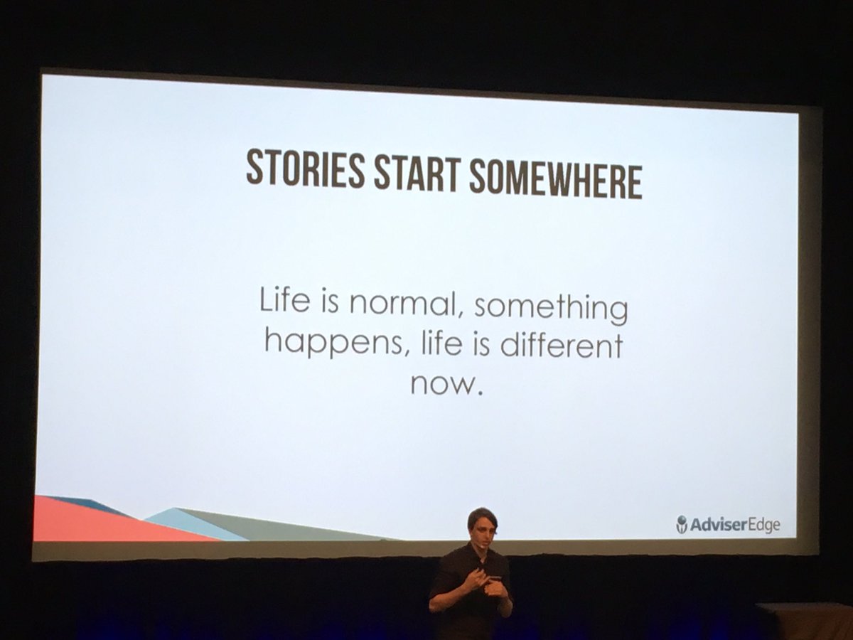 Love this slide <a href="/Zaccymoon/">Zac Hutchings</a> Everyone has a story #ShareIt #Storytelling #AdviserEdge
