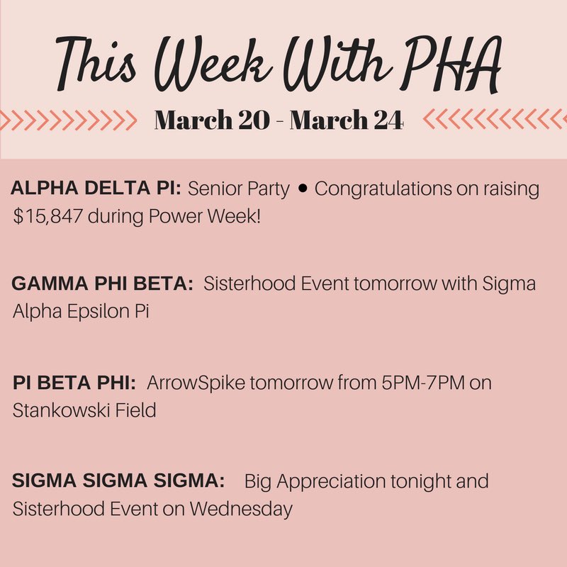 MizzouPHA's tweet photo. Looks like #ThisWeekWithPHA is going to be short and sweet! Is it Spring Break yet? https://t.co/7NoVLOgyzh