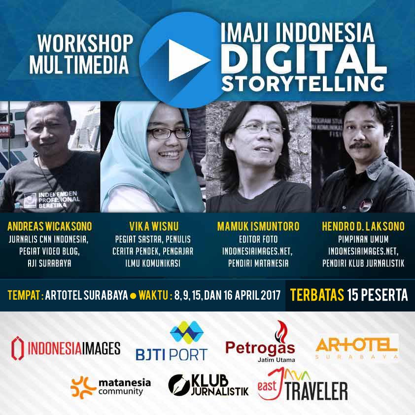 IndonesiaImages's tweet photo. Workshop Digital Storytelling, 8, 9, 15, dan 16 April 2017 di ARTOTEL Surabaya. Selengkapnya klik https://t.co/b5WLcGDSku #imajiindonesia https://t.co/yJsWXObMzx