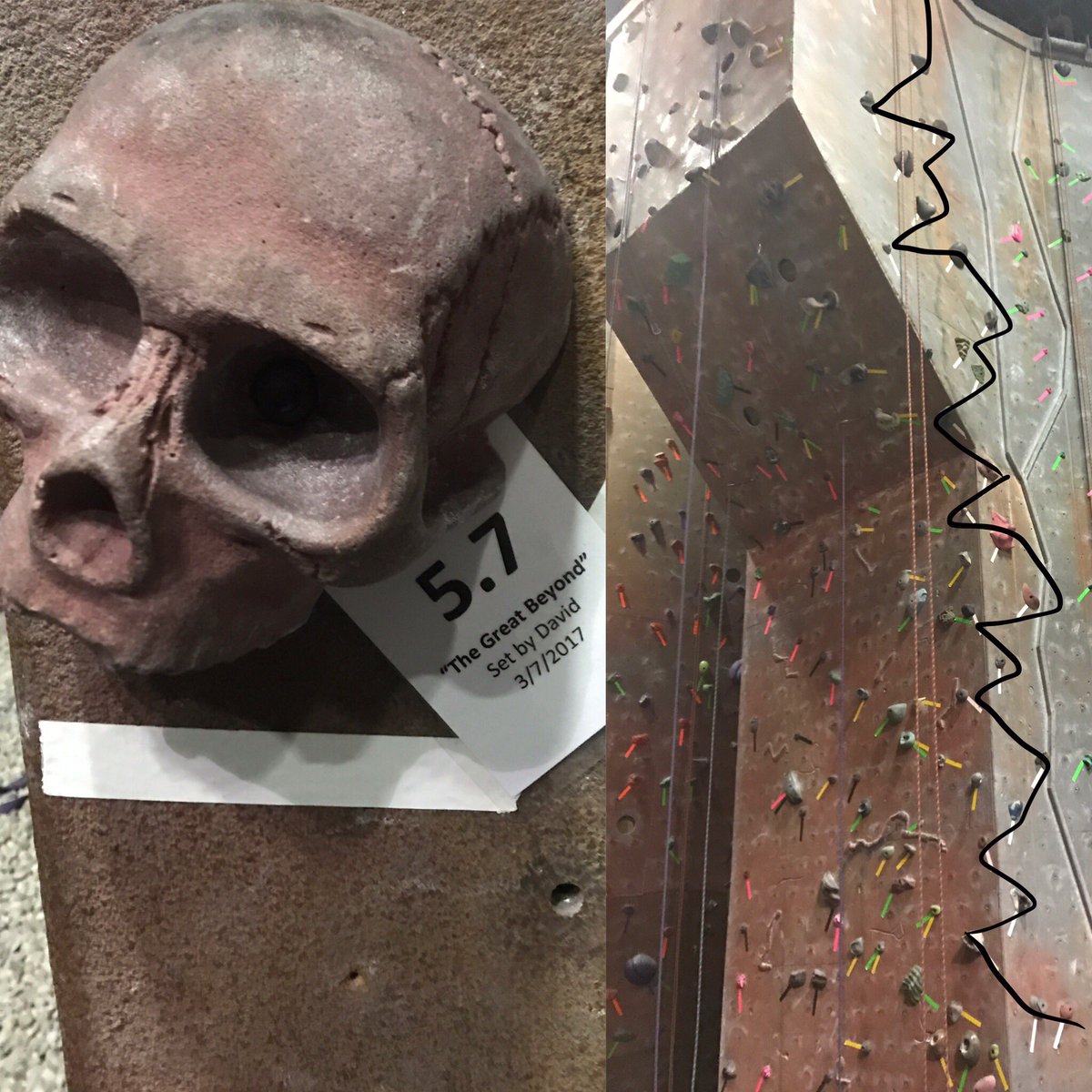 megisdeck's tweet photo. Tried my hand at this bad boy tonight. The skull hold was completely reassuring! #followtheblackline #todayswin #isurvived @SNSwithJKJ https://t.co/wk52qCTIpC