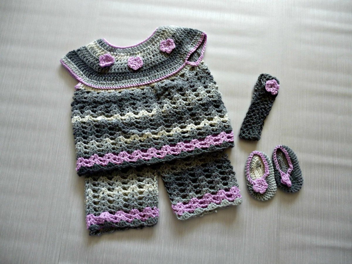 khaosandkismet's tweet photo. Crochet grey and pink baby outfit, dress bloomers shoes and headb… https://t.co/hf5h2dx5z1 #UniquelySam #GreyAndPink https://t.co/wj2CCippox