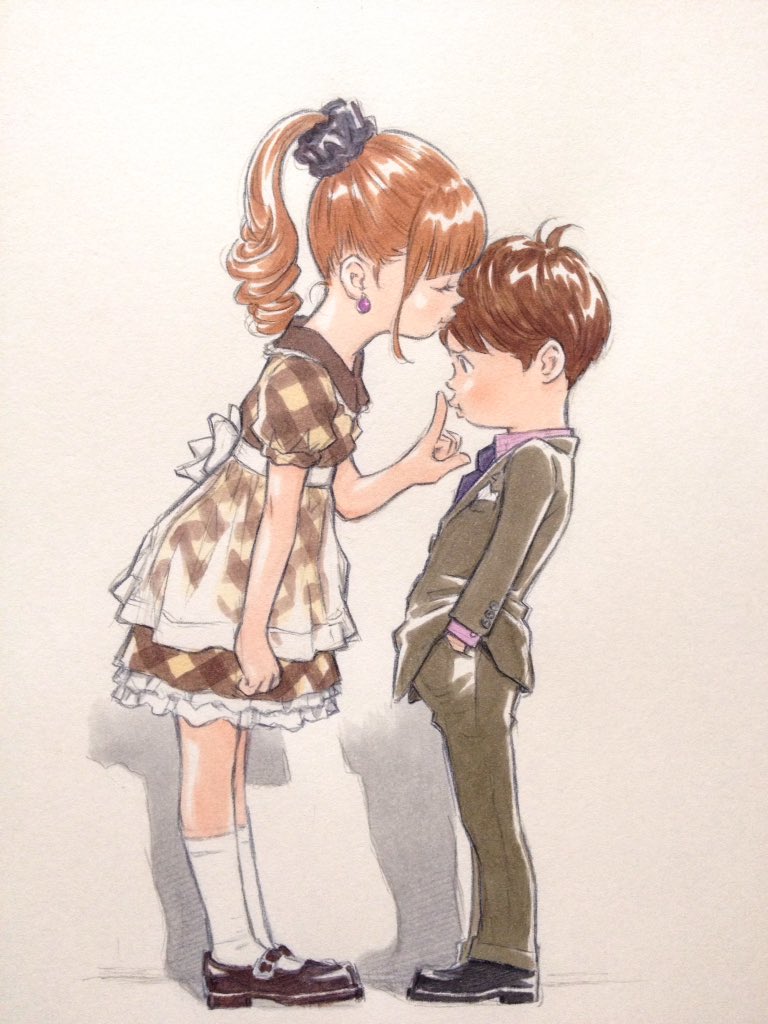 「仕上げに色鉛筆で加筆して柔らかさを出してます。RT@uk0y1初めましてで失礼し」|窪之内 Eisaku 英策のイラスト