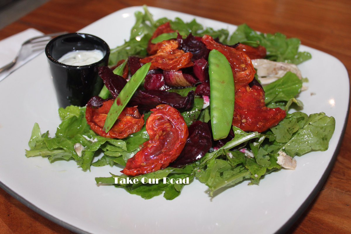 takeourroad's tweet photo. Fresh organic salad #bali #organic #healthy #healthyeating #roastedchicken #snappeas #yoghurtdressing #souqbali #seminyakcafe #souqcafe #yum https://t.co/fh9Gzvax42