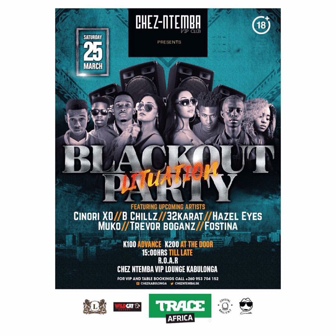 Bchillz__'s tweet photo. 4 More Days till THE BLACKOUTPARTY with @EmteeSA &amp; @CitiLyts_DJ at @ChezntembaLSK iss gonna b mad💃🏾💃🏾🍾🍾 
@TRACEAfrica_ 
#Inchezwetrust https://t.co/cSVTwc7c9z