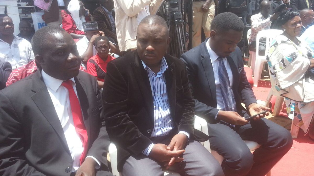 DailyMonitor's tweet photo. Erias Lukwago, Henry Tumukunde, Mukasa Mbidde, all present for the final #RIPKaweesi mass. https://t.co/FlRXZ7U87s
