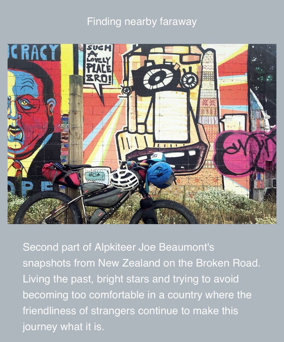 beaufell's tweet photo. Hey. If you're into #bikepacking in big little way. You can follow my journey in NZ with @Alpkit here...https://t.co/CyaCWxsq6g #NewZealand https://t.co/LdHQQo2DZU