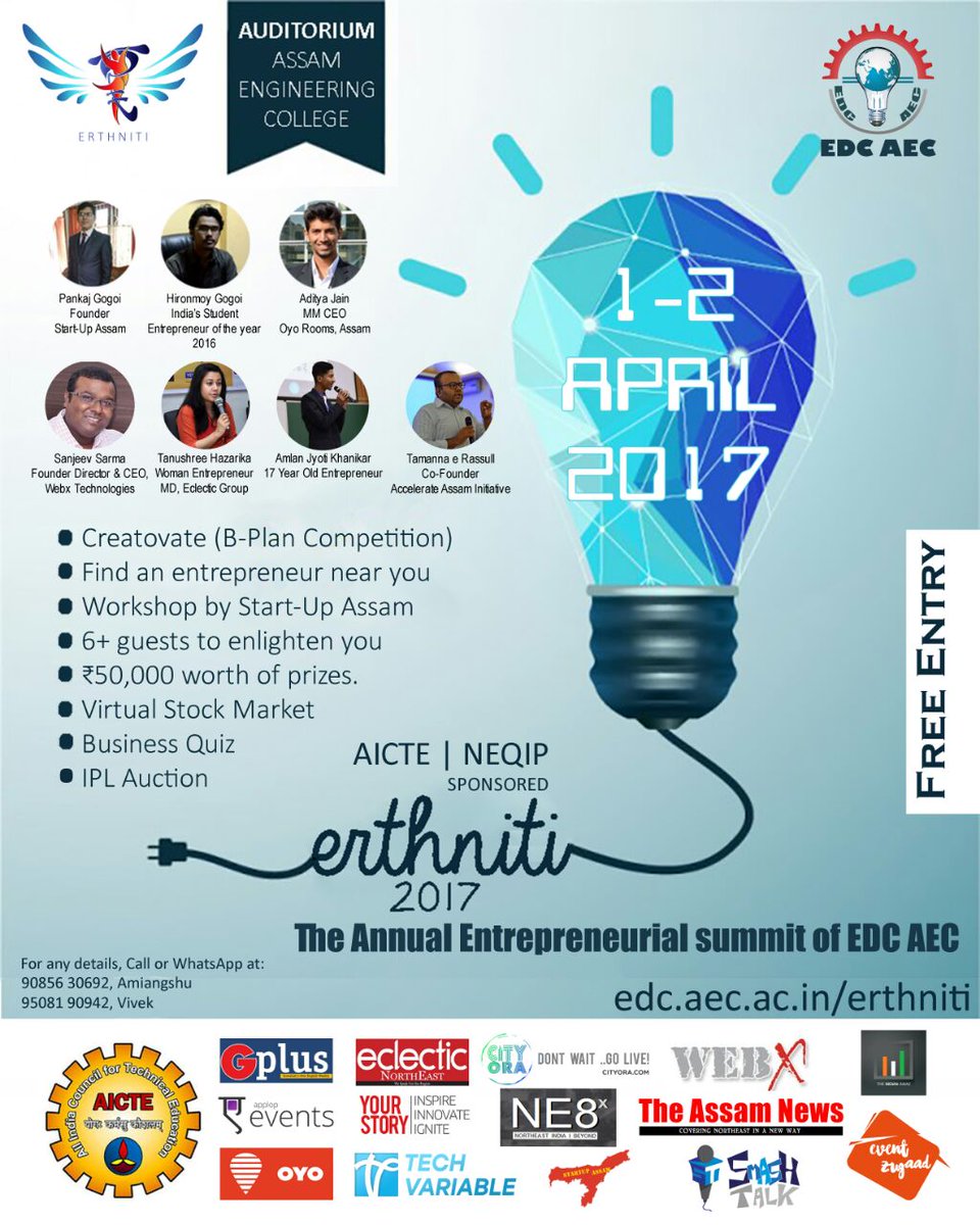 EDCaec's tweet photo. @_StartupEvents @AEC_guwahati @YourStoryCo https://t.co/ycNnSj0smi