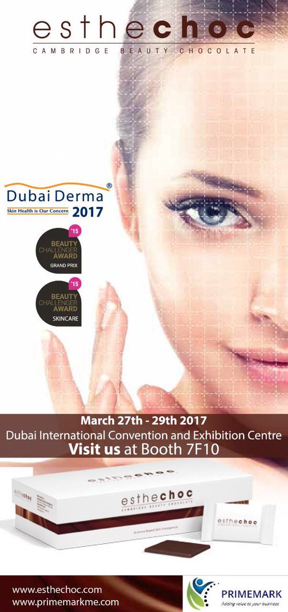 Primemarkme's tweet photo. We invite you to Booth 7F10 on March 27th - 29th - Dubai Derma 2017 at Dubai International Convention and Exhibition Centre. https://t.co/Y1A6bT0VYH