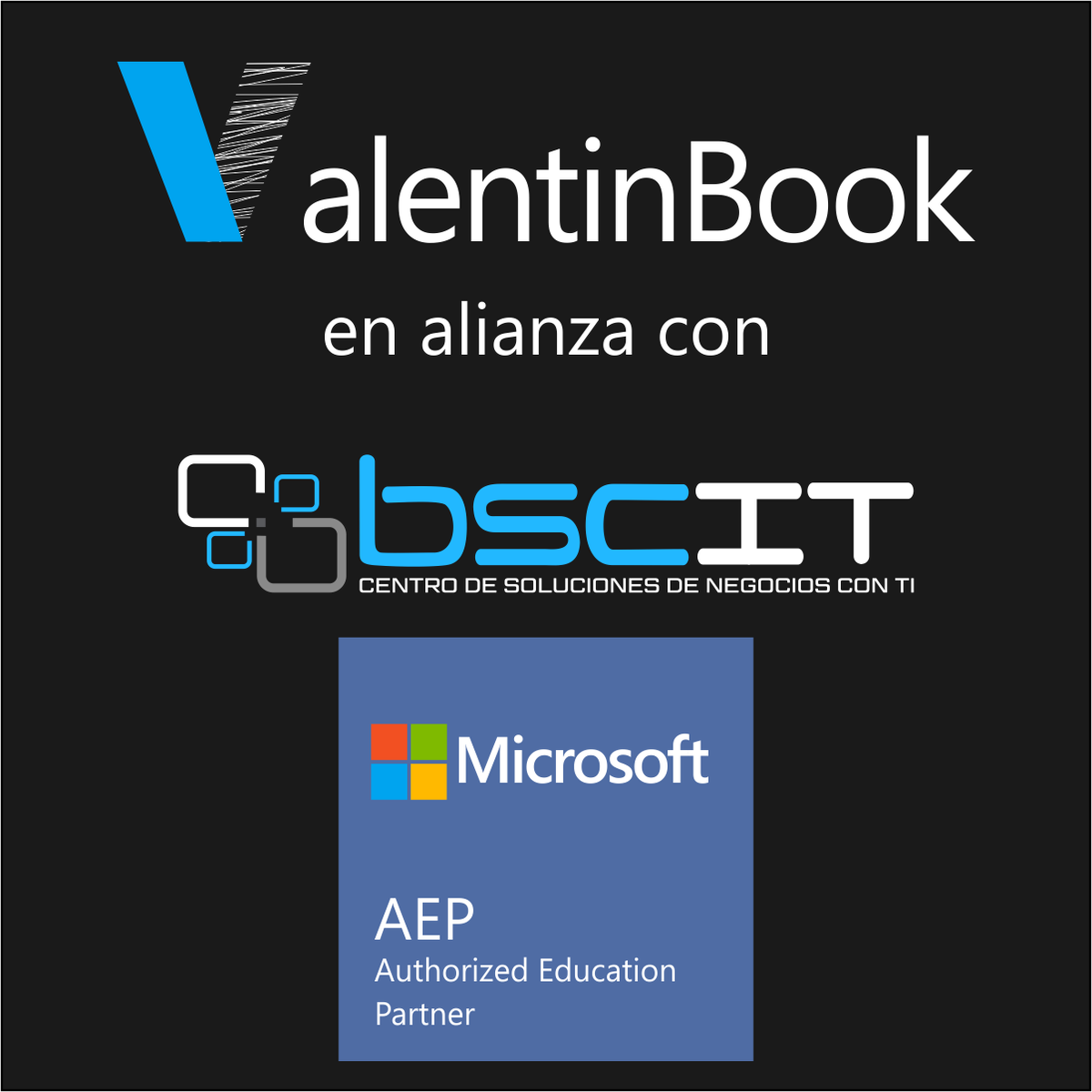 valentinbook's tweet photo. #ValentinBook en alianza con BSCIT "Centro de Soluciones de Negocios con TI" socio oficial de #MICROSOFT LATAM. https://t.co/to293FjKeI