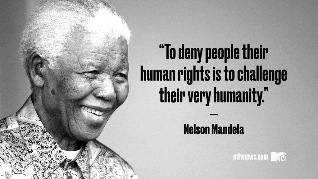 BrentJvV's tweet photo. "To deny people their human rights is to challenge their very humanity." - Nelson Mandela #HumanRightsDay https://t.co/d6bMgYAZLn