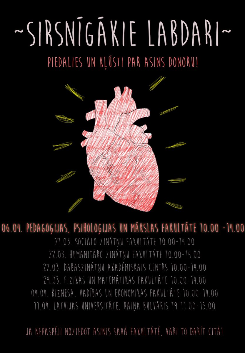 PedPsihMak's tweet photo. Tuvojas asinsdonoru dienas, aicinām studentus nākt un nodot asinis, protams, tie kuri to var. https://t.co/B3hzSafmlT
