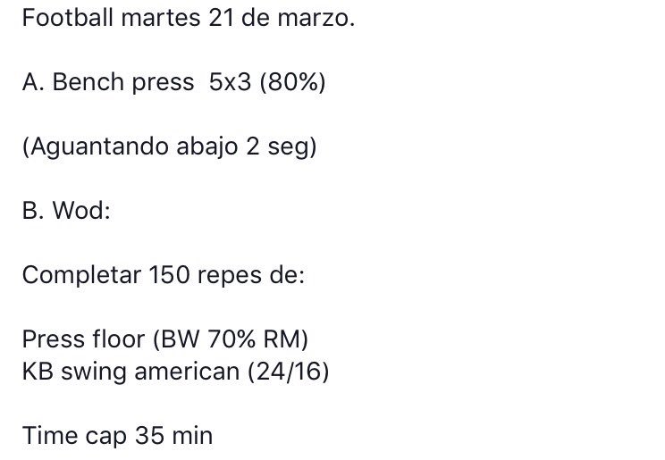 bemorewolf's tweet photo. Que la fuerza te acompañe. Martes de #CrossfitFootball 🏋🏻 https://t.co/AQHNpLDoHR