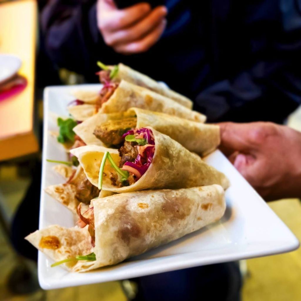 Tonight's dinner, a plateful of <a href="/masaladobo/">Masaladobo</a>'s Ginger Chicken Tacones, and so much more! Ha… ift.tt/2nvcvr1