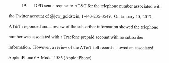 x0rz's tweet photo. How the @FBI investigated into a Twitter account to identify someone (Twitter -> phone # -> Apple ID -> ID) https://t.co/LuQon4qVMh #opsec https://t.co/M5vCDPER6p