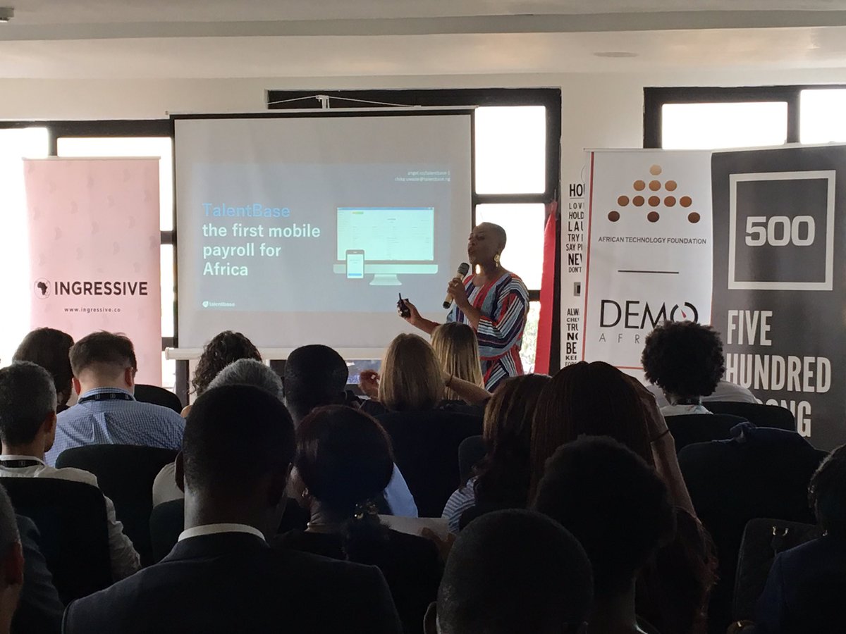 lionsafrica's tweet photo. #GOAP Day 1 recap -Battle of the Batches -@500Startups vs @Seedstars vs @USAID -The CEO of @talentbase_io pitches her company to the #geeks https://t.co/Y80H9iFz1d