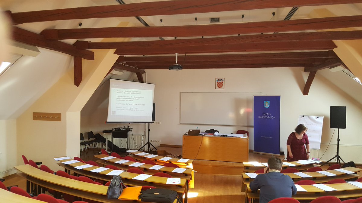Procure_eu's tweet photo. All set for our transnational meeting in #koprivnica.  Topic sme engagement in procurement @URBACT @mattjackson170 @CLEStweet https://t.co/QYLmFWkLUM