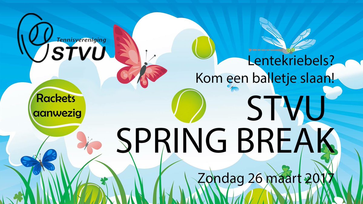 De #lente is begonnen! Kom zondag ervaren hoe fijn het #tennissen is bij <a href="/STVU_tennis/">Tennisclub STVU</a> in #utrecht #springbreak2017 #welkom