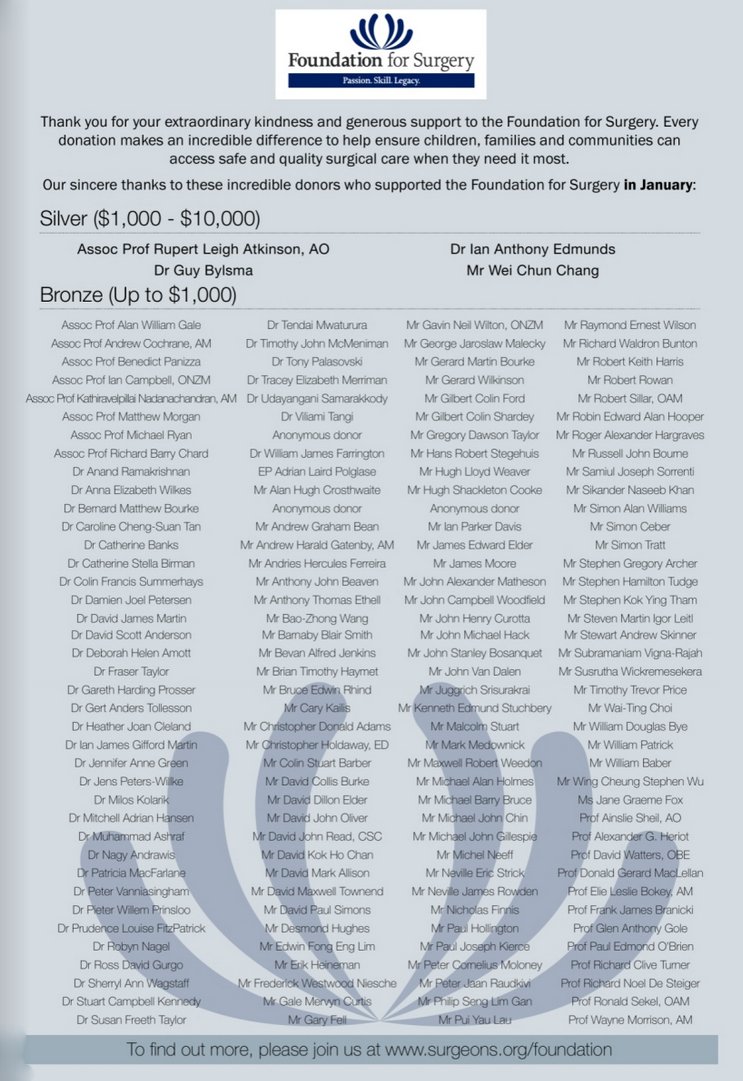 A huge thank you to all our donors for supporting #FoundationForSurgery