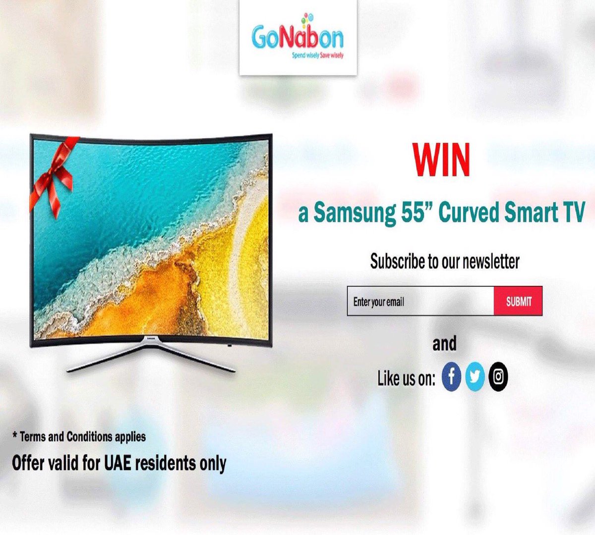 Gonabon_com's tweet photo. #win Samsung smart TV. Visit https://t.co/gbWDqRaEoZ for details #uaegiveaway #dubaioffer #dubai https://t.co/r9cFYpdTHl