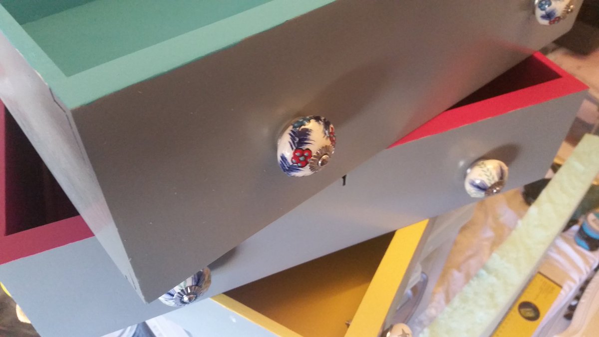 The beginning of another upcycle, this time a bureau and now it has some funky new drawers!! #Cotswolds #Glosbiz