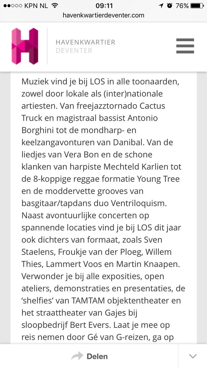 Havenkwartier's tweet photo. Nieuws over LOS festival 2017 #havenkwartier #deventer #hklos https://t.co/u9j7VHvb5k https://t.co/Qafvdx8dfQ
