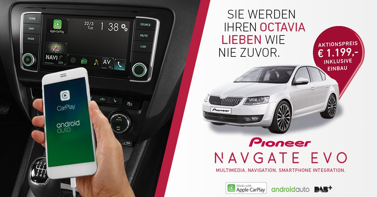 autotuning_de's tweet photo. Das #Pioneer NAVGATE EVO sorgt für ein Infotainment-Upgrade im Skoda ... #NAVGATEEVO #Navi #Octavia5E #SkodaOctavia https://t.co/BIDhKQcg3G https://t.co/x13AucWBGi