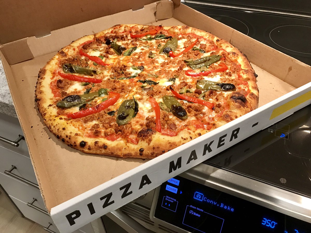 Really enjoyed our giant <a href="/MakerPizza/">Maker Pizza</a> Napoli Dynamite tonight at home! Not the cheapest pizza, but worth it! 9/10 <a href="/EatTweetReview/">Eat. Tweet. Review.</a>