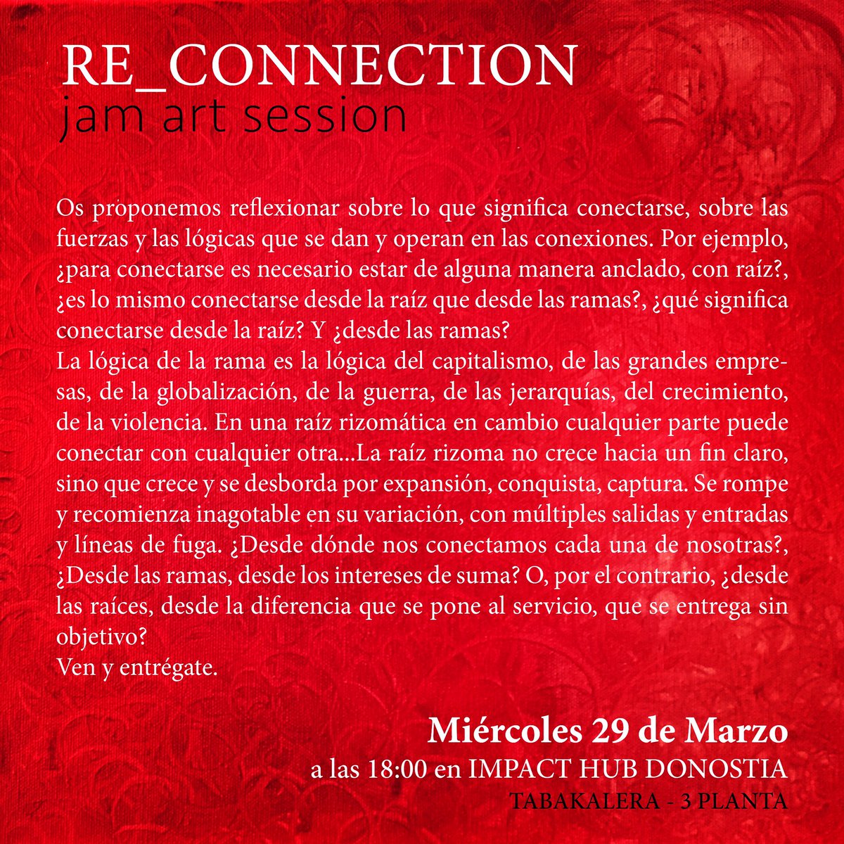 elenascaratti's tweet photo. #reconnection_jamartsession con @josunerazkin en @ImpactHubDSS @tabakalera #event #creativeworkshop #contenporaryart #humanwebart https://t.co/Hz6jI2kXlN