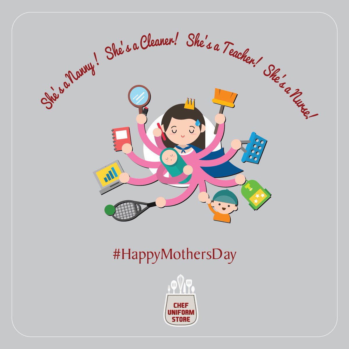 bbgchefuniform's tweet photo. She's the only hard worker who never wears a uniform.
Today we salute all mothers. #HappyMothersDay https://t.co/ScxHpKxwX9