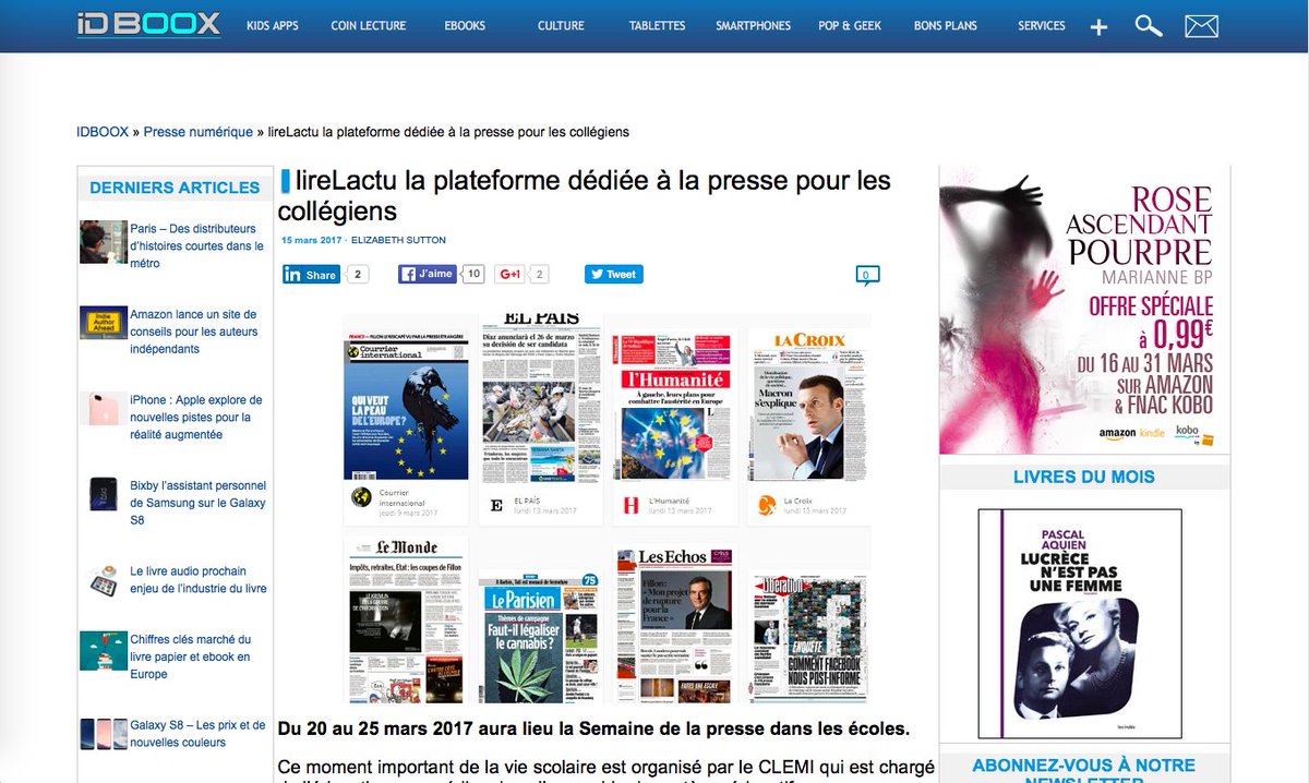 lirelactu_fr's tweet image. Un bel article d'@IDBOOX sur lireLactu.fr ! @lirelactu_fr ce sont 120 000 pages lues en février ! #SPME2017 #SPME
=&amp;gt; idboox.com/presse-numeriq…