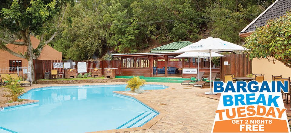 It's Bargain Break Tuesday! Stay 7 nights and only pay 5 nights on bonus escapes at Knysna Chalets when you book today.