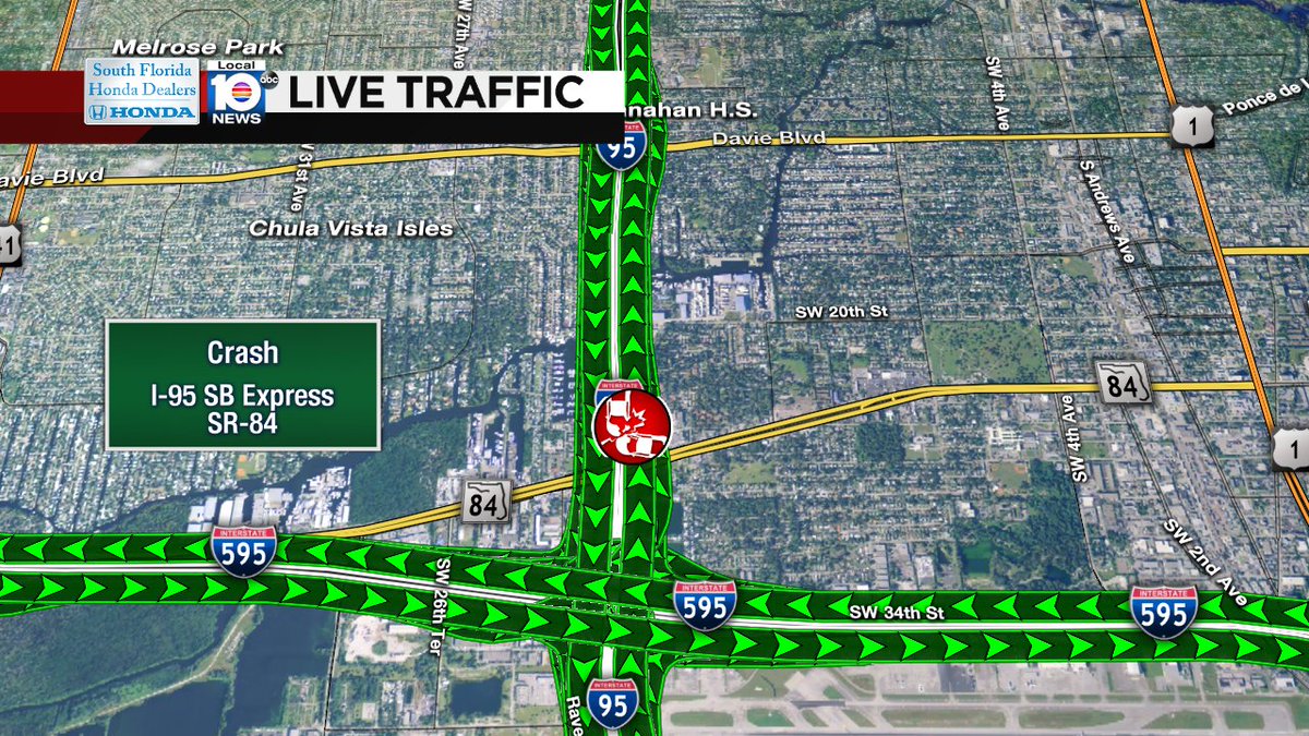 Crash on I-95 SB Express at SR-84 #traffic https://t.co/rIR6okPgJd