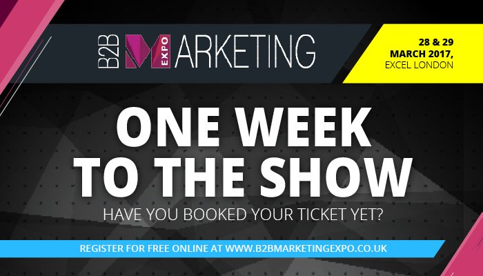 B2BMarketingEX's tweet photo. The excitement is building by the day! With just ONE WEEK until doors open at @ExCeLLondon! Register for #B2BUK now! https://t.co/6HQ8m35E6F https://t.co/YTCbUai4Gu