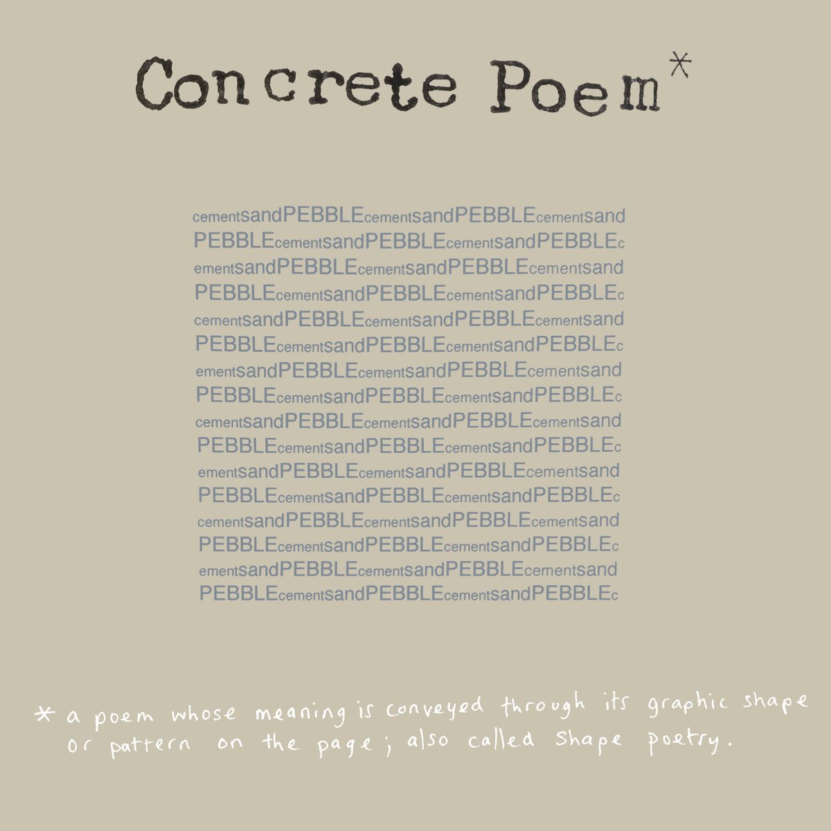 Concrete Poetry, it's a genre, but it's not set in stone..#WorldPoetryDay