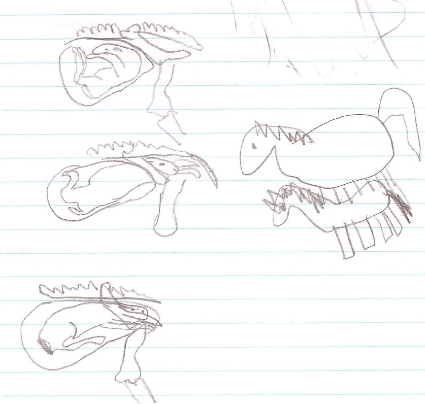 1_saraluna's tweet image. A glimpse into my child-mind: found these unnerving drawings of horse birth (also horse reaper?) #kidsthosedays #preinternet