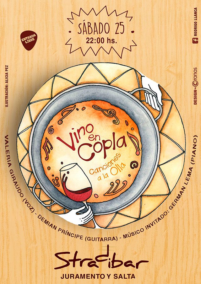 stradibar's tweet photo. SÁBADO 25 - [22:00] - acústicos STRADIBAR presenta: "VINO EN COPLA", canciones a la olla. https://t.co/N0qIGYPhli
