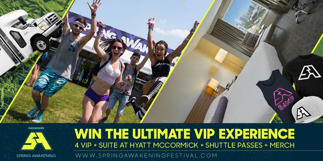 SpringAwakeFest's tweet photo. ⚠️ CONTEST ⚠️️

• 4-Pack of VIP Passes 
• Suite at @HyattMcCormick ​ 
• 4 Shuttle Passes 
• Merch Pack

Enter here → https://t.co/xnzWzEJQ1t https://t.co/9MXJCThuW0