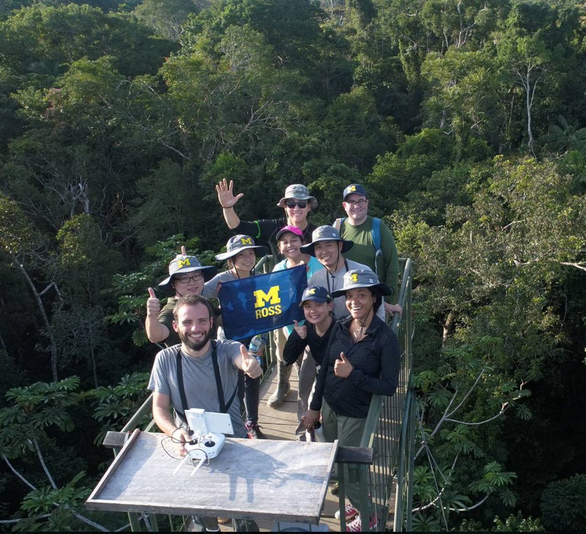 MichiganRoss's tweet photo. Drone selfies high above the Amazon rainforest: Just another day on #RossMAP! https://t.co/3ew2nORSCt https://t.co/9MaH8z0RsY
